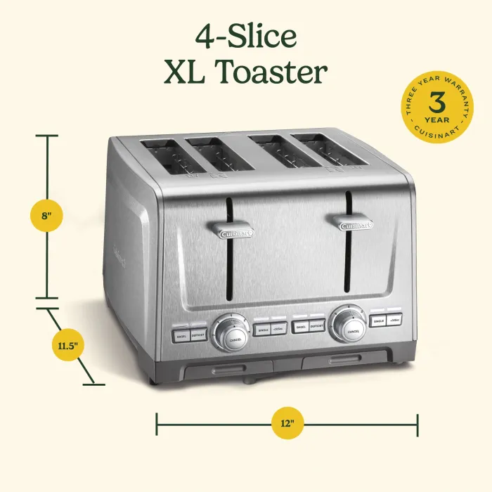 4-Slice XL-Slot Stainless Steel Toaster