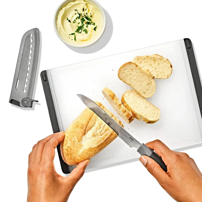 5 in Serrated Utility Knife with Locking Sheath