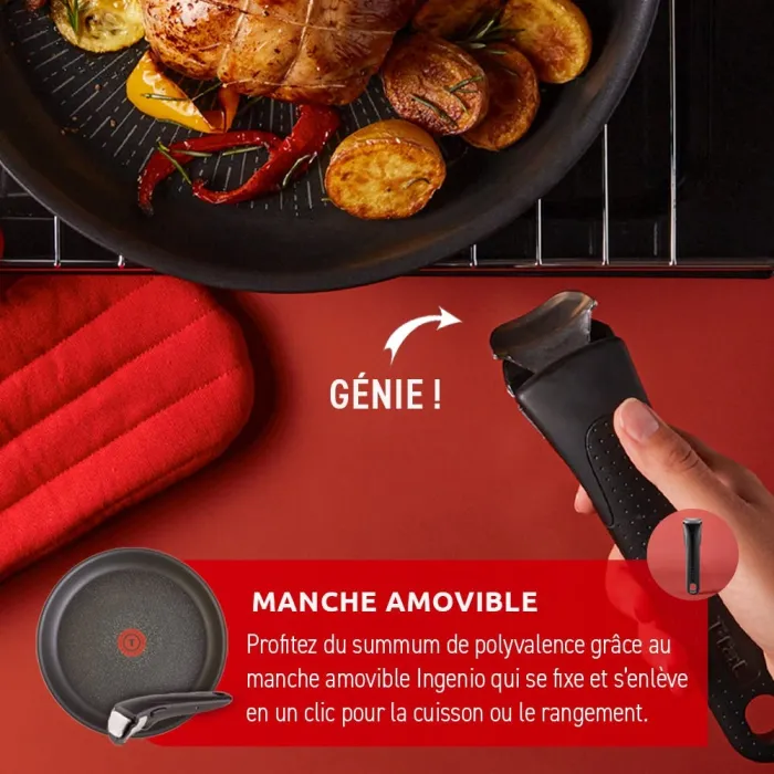Ingenio Expertise 14 Piece Nonstick Cookware Set, Cherry Red