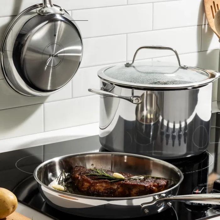 Pro Tri-Ply Stainless Steel Cookware, 6 Quart Dutch Oven with Lid, Silver