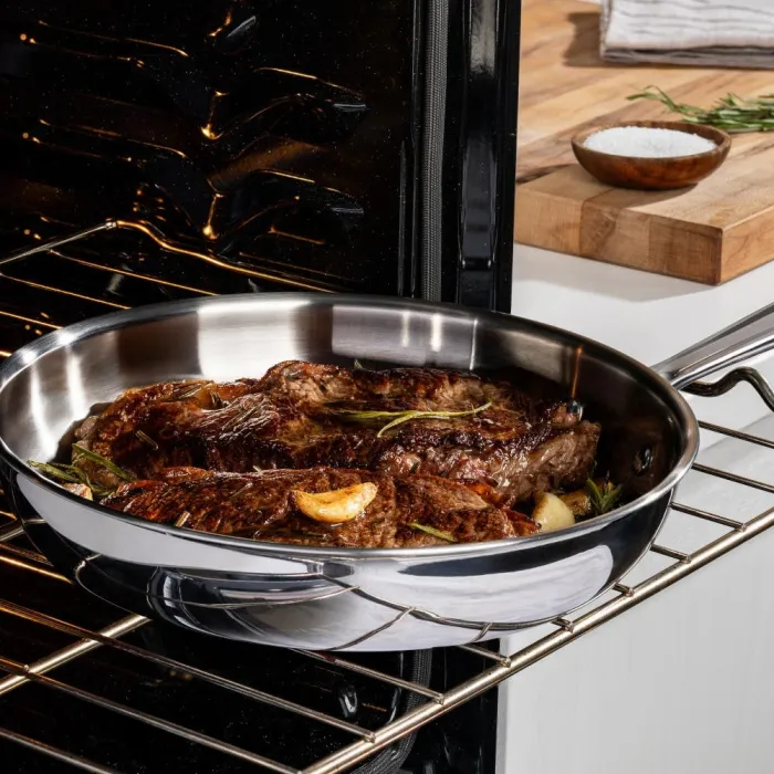 Pro Tri-Ply Stainless Steel Cookware, 6 Quart Dutch Oven with Lid, Silver