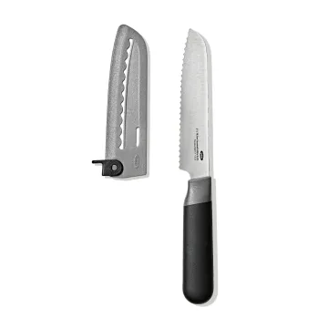 5 in Serrated Utility Knife with Locking Sheath