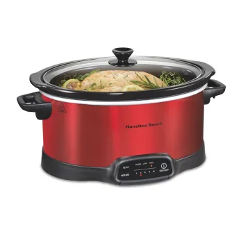 7 Quart Programmable Slow Cooker, Red