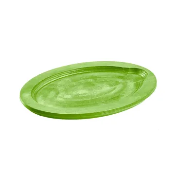 Color Oval Wood Underliners - Green
