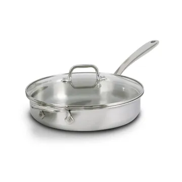 D3 Stainless Everyday 3-ply Bonded Cookware, Sauté Pan with Glass lid, 3 quart