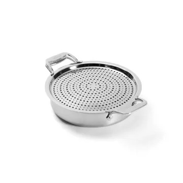 D5 Stainless Brushed 5-ply Bonded Cookware, Sauteuse with lid and Strain & Splatter Guard, 4 quart