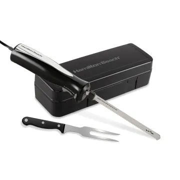 Electric Knife Set with Cool-Touch Ergonomic Handle and Storage Case