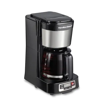 FrontFill® 5 Cup Compact Coffee Maker with Programmable Clock & Glass Carafe
