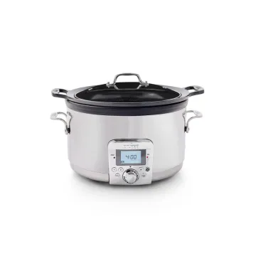Gourmet Plus Stainless Steel 7-in-1 Slow Cooker, Nonstick Ceramic Coating, 5 quart