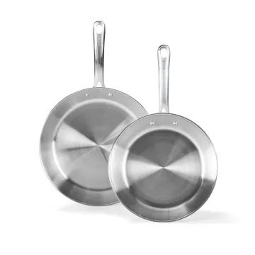 Gourmet Stainless Steel, 11 inch and 12.5 inch Frypan Set