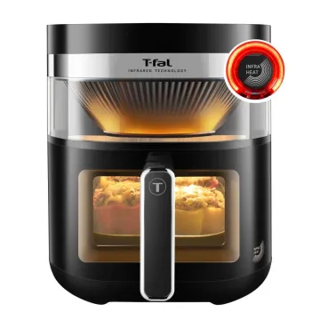 Infrared Air Fryer 7.3QT / 7L Dual Heating, Dual Window, Black