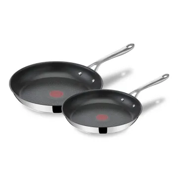 Jamie Oliver by T-fal Cooks Direct Stainless Steel, 9.5 Inch and 11 inch Frypan Set