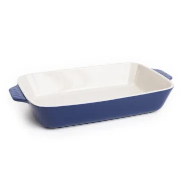 Large Stoneware Casserole Dish, 13 x 9 Inch - Indigo
