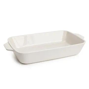 Large Stoneware Casserole Dish, 13 x 9 Inch - Oyster