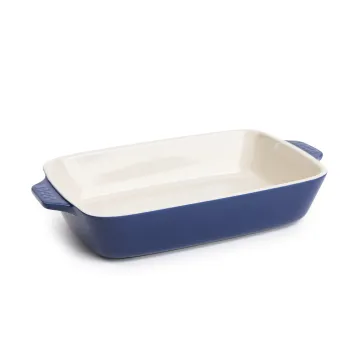 Medium Stoneware Casserole Dish, 11 x 7.5 Inch - Indigo