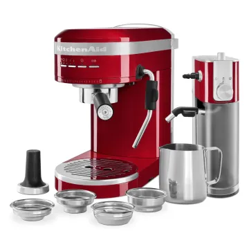 Metal Semi-Automatic Espresso Machine with Free Automatic Milk Frother Attachment Bundle