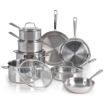 Pro Tri-Ply Stainless Steel, 13 Piece Cookware Set, Silver