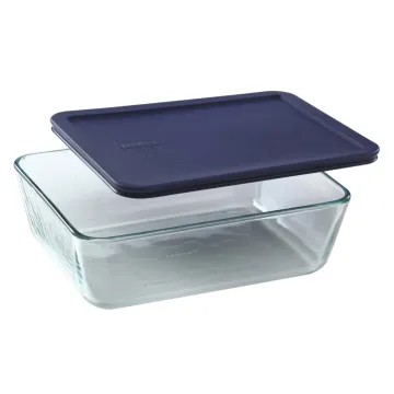 Pyrex® Simply Store® 11-cup Rectangular Glass Food Storage Container with Blue Lid