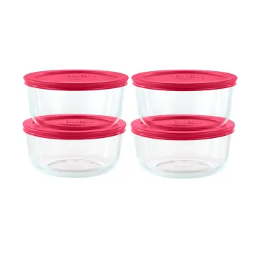 Pyrex® Simply Store® 8-piece Glass Food Storage Container Set with Red Lids