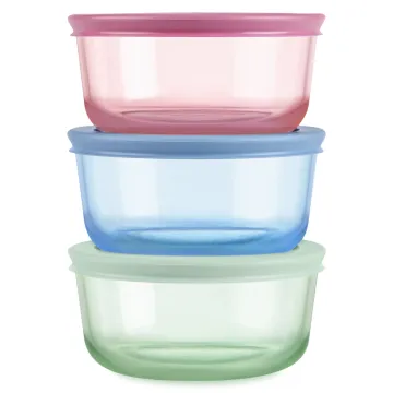 Pyrex® Simply Store® Tinted Glass 2-cup Round Storage Containers, 6-pc Set, Mixed Colors