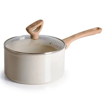 Revive Ceramic Non-Stick, 3 Quart Saucepan, Beige