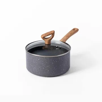 Revive Ceramic Non-Stick, 3 Quart Saucepan With Lid, Stone Grey