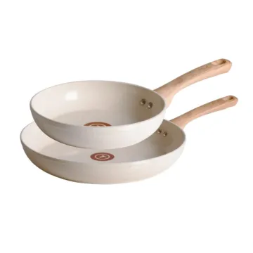 Revive Ceramic Nonstick, 2 Piece Frypan Set, 8 Inch and 10.5 Inch, Beige