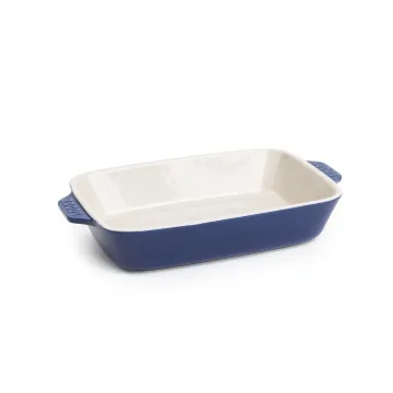 Small Stoneware Casserole Dish, 9 x 6 Inch - Indigo