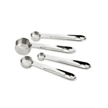 Stainless Steel Flat-Bottom Measuring Spoon Set, 4 Piece