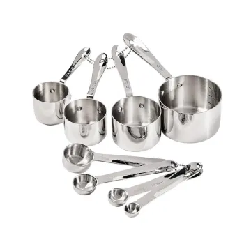 Stainless Steel Measuring Cups & Spoons Set, 8 Piece