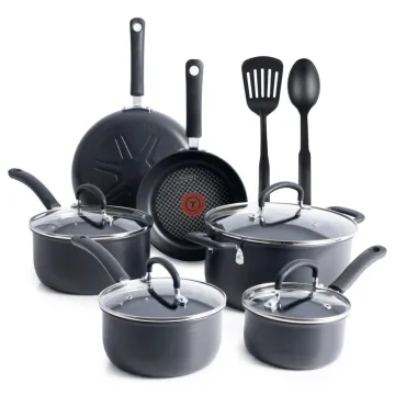 Ultimate Hard Anodized Nonstick, 12 Piece Pots and Pans Cookware Set, Grey